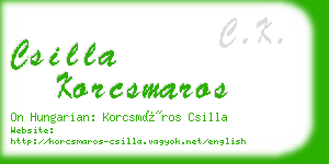 csilla korcsmaros business card